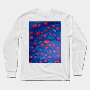 Cherry pattern Watercolor Illustration Long Sleeve T-Shirt